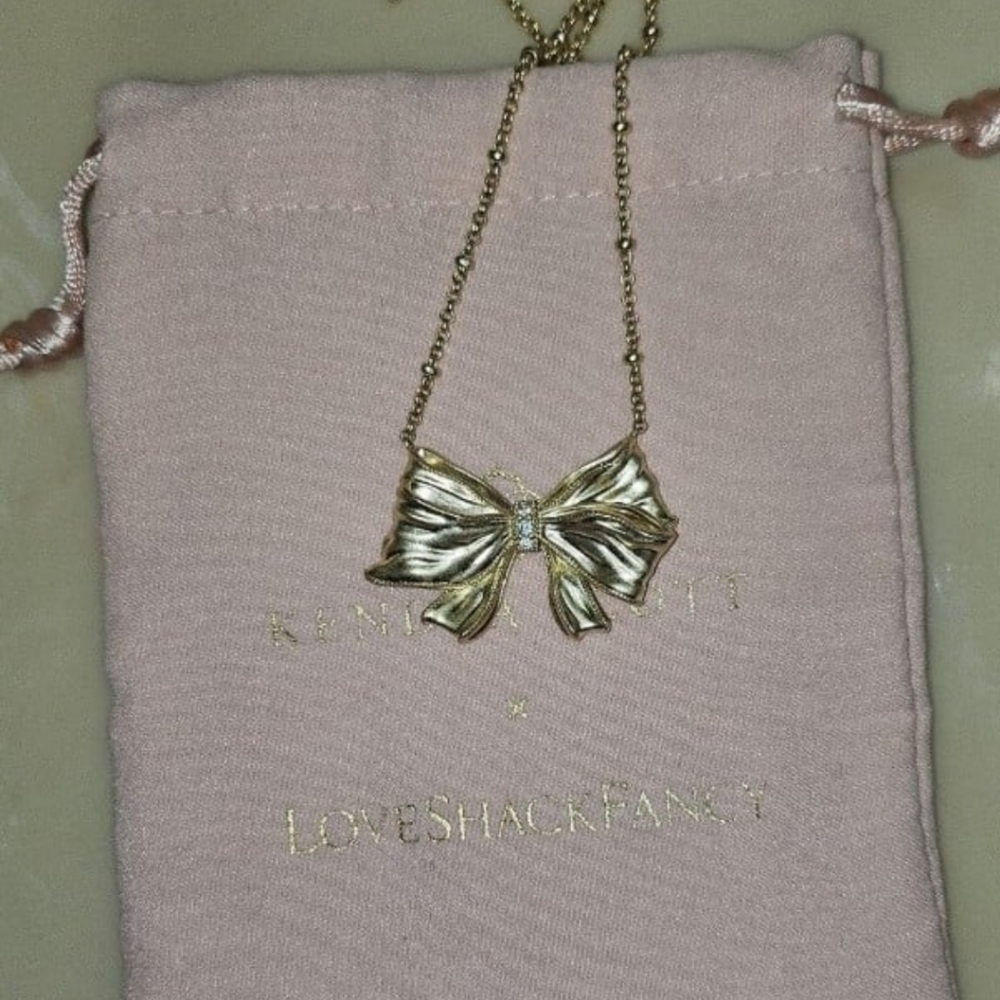LoveShackFancy Gold Bow Necklace